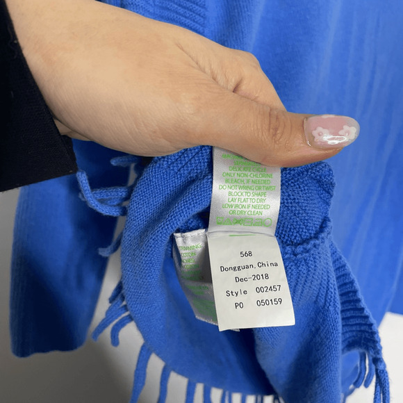 Lilly Pulitzer GIRLS Mini Ramona Fringe Sweater Coastal Blue Size MEDIUM 6-7 - Picture 6 of 6